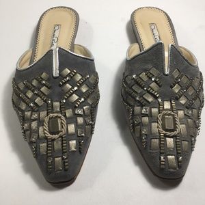 Oscar de la Renta Silver Flat Slide